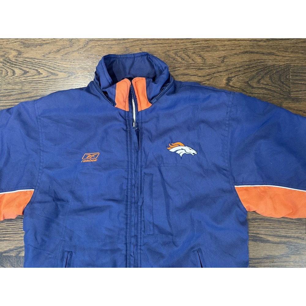 Reebok Denver Broncos Heavy Coat with Liner Size Large 14-16 NFL Vintage